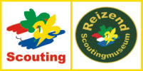 Reizenscoutingmuseumlogo liggend geel